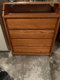 Solid Oak Dresser/changing Table With Hinged Top