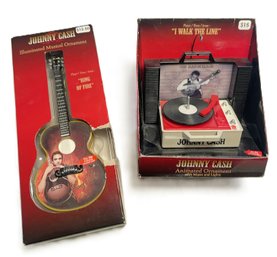 Two NOS Johnny Cash Musical Ornaments