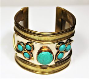 Mixed Metals Turquoise Cuff Bracelet