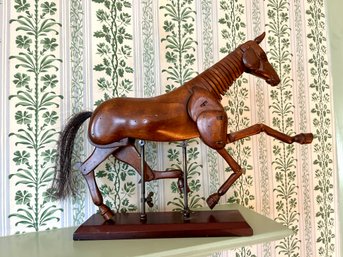 Articulating Wooden Horse Sculpture