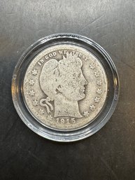 1915-D Barber Silver Quarter