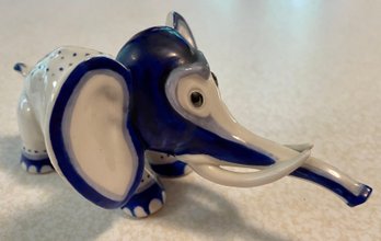 Rare Modernist Porcelain Elephant By Friedrich Christian Greiner & Sohne