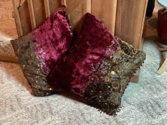 Beautiful Velour Beaded Pillows 20 X 20