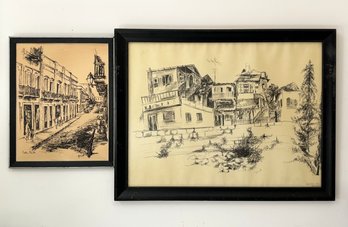 A Pairing Of Vintage Travel Lithographs