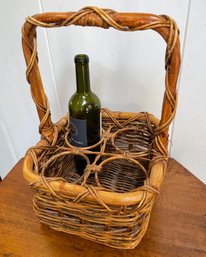 Vintage Four Bottle WINE BASKET