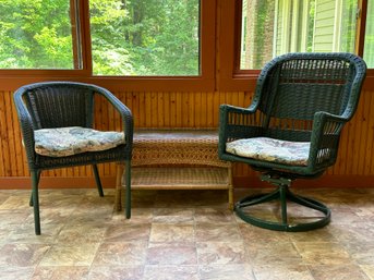 A Pair Of Compatible Outdoor Chairs & Table