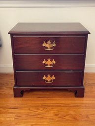 Cherry Contemporary Traditional Style Three Drawer Nightstand