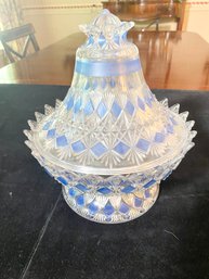 An Antique Cut Glass Lidded Serving Bowl