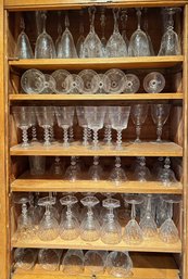 Assorted Crystal & Glass Stemware & Drinking Glasses, Some Vintage (over 70 Pieces)