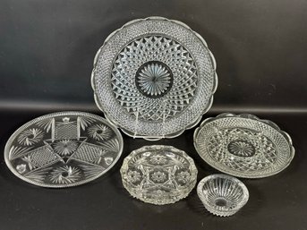 An Assortment Of Vintage Cut & Pressed Glass