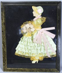 1920s Ribbon Doll Framed Picture