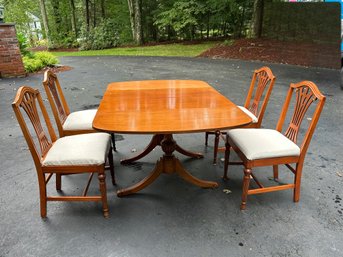 Vintage Solid Maple Drop Leaf Table With Chairs