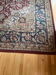 Large Persian Inspired Low Pile Area Rug With Cotton Backing