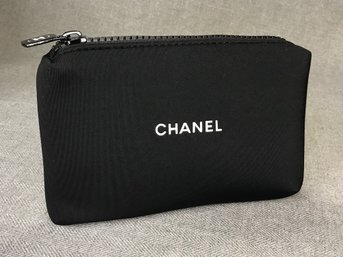 Fabulous Brand New Authentic CHANEL Makeup / Cosmetic Bag Or Use For Anything - Waterproof Black Neoprene