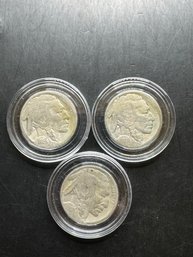 3 Buffalo Nickels 1916, 1917, 1919