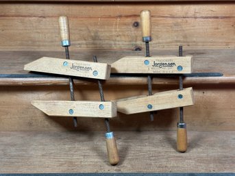 A Pair Of 10' Adjustable Wood Clamps By Jorgensen