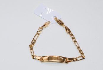 Child ID Bracelet Gold Plated