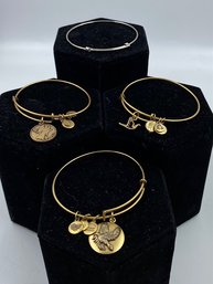 4 Assorted Bangle Bracelets Including Alex & Ani