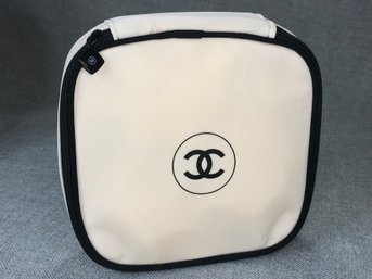 Beautiful Brand New White CHANEL Makeup / Cosmetic Bag - Or Use For Anything - Shaving Kit ? Anything !