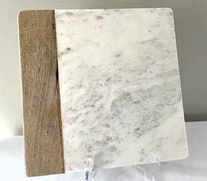 Crate & Barrel Wood/Marble Platter