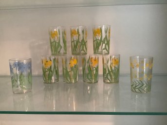 Floral Painted Juice Glasses