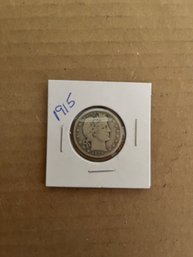 Beautiful 1915 Barber Quarter, Silver Coin