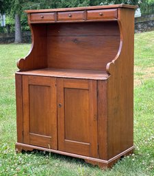 A Late 19th Century Pine Sideboard With Hutch Top - Restored