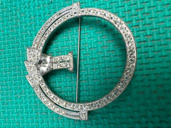 Large Vintage Art Deco Rhinestone Pin