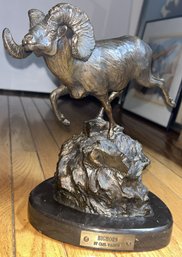 Original Vintage Signed CARL WAGNER Bronze Sculpture- Titled 'BIGHORN'- #5/50 Made