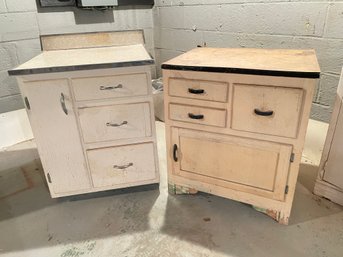 Pair Of Vintage Wooden Rustic Base Cabinets.