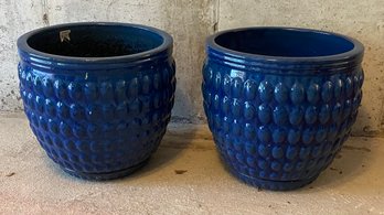 Blue Terra Cotta Planters