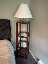 Wood Shelf Lamp Nightstand