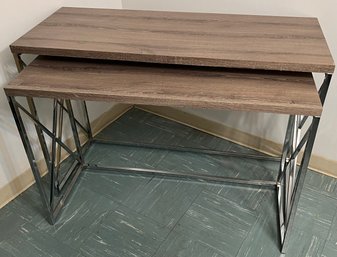 Set Nesting Console Tables - Contemporary - Chrome - Party - Bar - Breakfast Bar - Workspace - Office - Desk