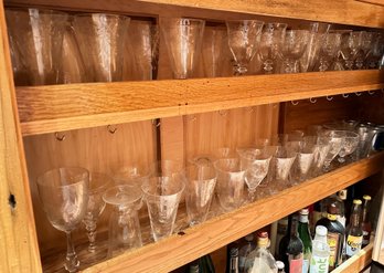 Assorted Crystal & Glass Stemware & Drinking Glasses, Some Vintage (Over 50 Pieces)