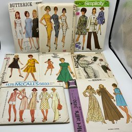 8 Vintage Womens Dress Patterns Uncut ~ 1960s & 1970s ~