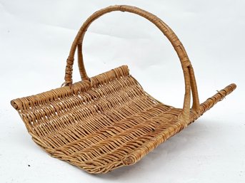 A Vintage Wicker Gathering Basket