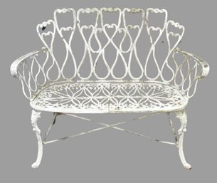 Francis Elkins Style Painted Aluminum Garden Loveseat