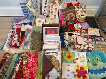 Huge Assortment Of Cards, Wrapping Paper, Tissue Paper, Gift Tags & Gift Bags