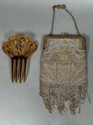 Antique Handbag & Hair Clip