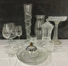Lot Of Clear Glass Items