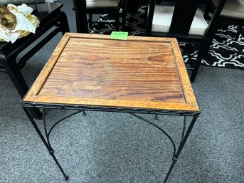 Wood Top Side Table. #1