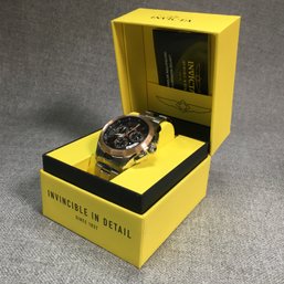 Incredible Brand New $595 INVICTA Two Tone Chronograph Watch - Box - Cards - Papers - Very Nice Watch !