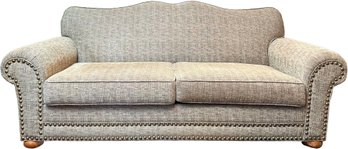 A Modern Rolled Arm Sleeper Sofa From The Woodlands Collection By Marshfield Furniture