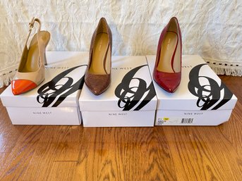 Trio Of Nine West Unused High Heels Women's Shoes, Size( M )-8 12