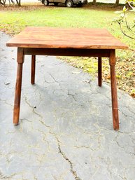 Vintage Primitive Hardwood Side Table