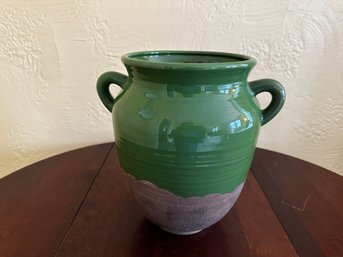 French Green Glazed Terracotta Vessel