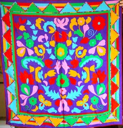 Wonderful Multi Colored Silk Scarf By Lanvin, Paris