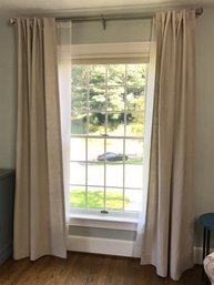 Pair Of Linen POTTERY BARN Curtains With COUNTRY CURTAIN Sheers #1
