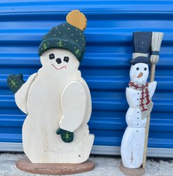 Wooden Holiday Snowmen