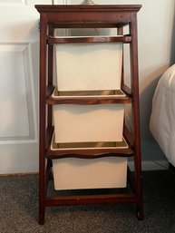 3 Tier Wooden Shelf With Sliding Drawers